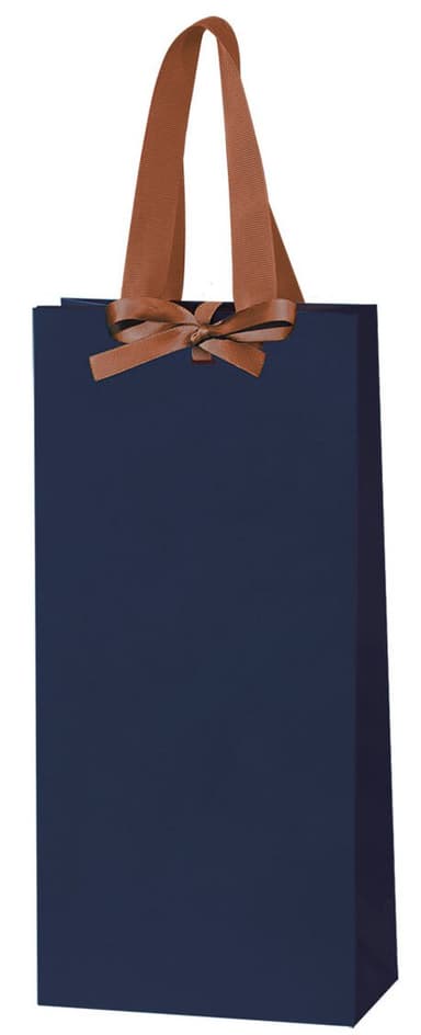 2er Geschenktüte Verso blau mit Satinband