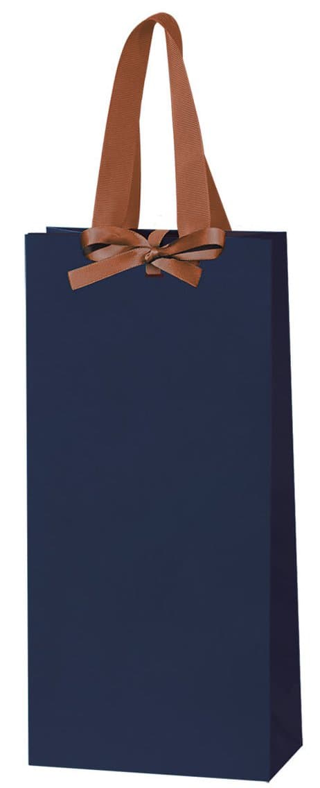 2er Geschenktüte Verso blau mit Satinband