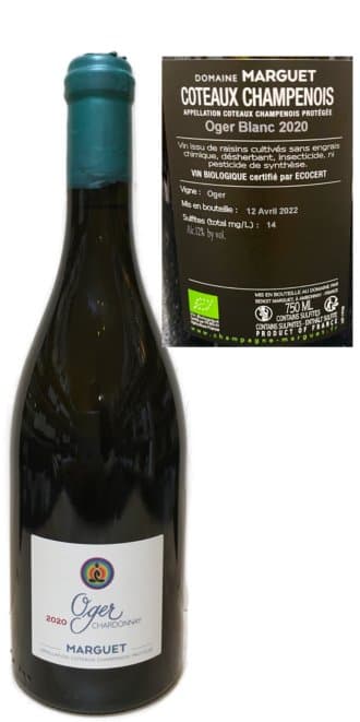 Domaine Marguet Coteaux Champenois Oger Chardonnay 2020