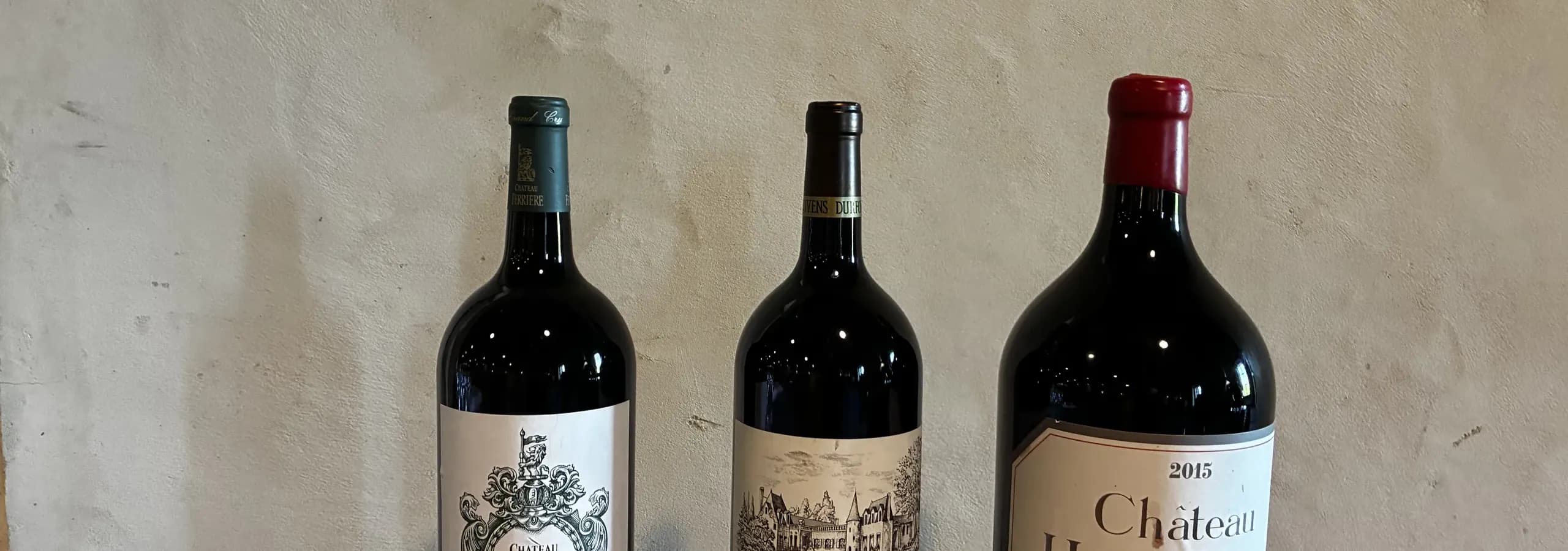 Magnumflaschen aus Margaux und Pauillac — eigene Aufnahme — Motiv für Mein Konto